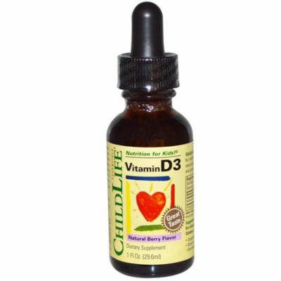 ChildLife, Essentials, Vitamin D3, Natural Berry Flavor, 1 fl oz (29.6 ml)(pack of 6)