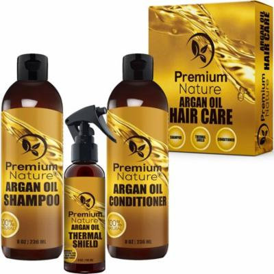 Argan Oil 3 Pack Shampoo & Conditioner 8 oz + 4 oz Thermal Limited Edition 2.0