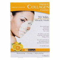 20 Minute Miracle Vitamin C Collagen Essence Facial Sheet Mask - 5 Count by BioMiracle (pack of 2)