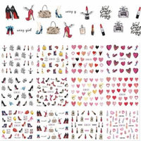 Girl12Queen 12 Designs/Set Women Water Transfer Nail Art Beauty Sticker Tips Manicure Decal