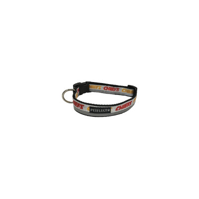 Petflect Kansas City Chiefs Dog Collar - Reflective - Nylon - Super Strength - NFL Team Logos - Small, Neck 11