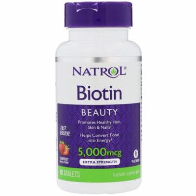 Natrol, Biotin, Strawberry, 5,000 mcg, 90 Tablets(pack of 1)