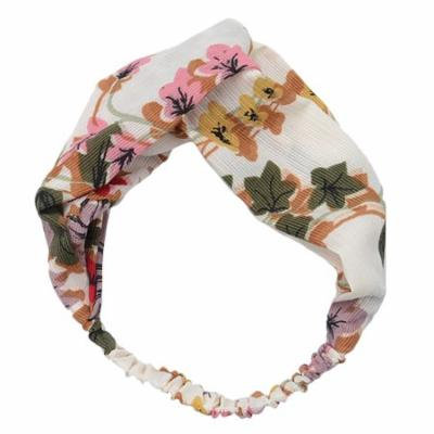 Women's Headband Fashion Elastic Cross Flower Pattern Turban Headband Head Wrap Hair Band Hair Accessories
