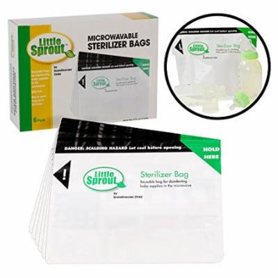 Microwave Sterilizer Bags (6pk) - Reusable Sanitizer Bags for Bottles and Pump Parts - Use Each Up To 20x