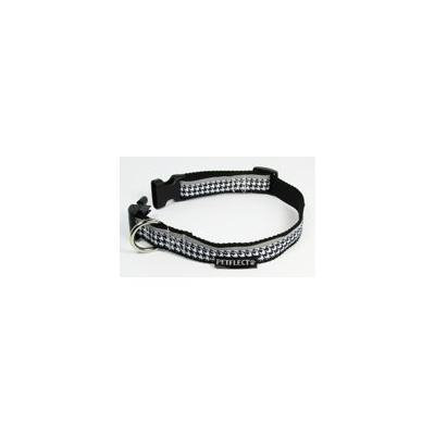 Petflect Houndstooth Dog Collar - Reflective - Nylon - Super Strength - Small, Neck 11