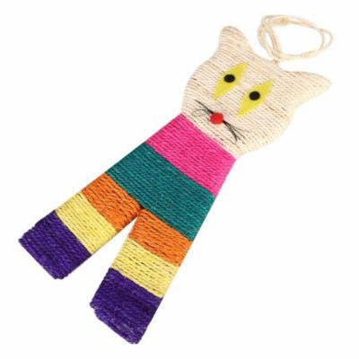 Colorful Cat Head Shape Pet Cat Kitten Scratching Board Scratch Play Toy (Random Color)