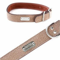 Mighty Paw Leather Dog Collar , Super Soft Distressed Leather (Brown, Small)