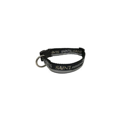 Petflect New Orleans Saints Dog Collar - Reflective - Nylon - Super Strength - NFL Team Logos - X-Large, Neck 26