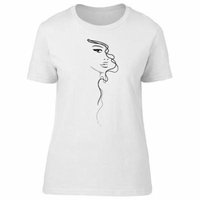 Beautiful Curly Hair Lady Sketch Tee Women's -Image by Shutterstock