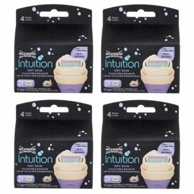 Wilkinson by Schick Intuition Dry Skin Coconut Milk & Almond Oil Refill Razor Blade Cartridges, 3 Count (Pack of 4) + FREE Eyebrow Trimmer