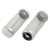 2 x Cylinder Shape Meshy Around Silver Tone 12mm Hole Shrimp Flow Guard