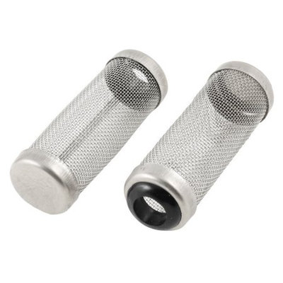 2 x Cylinder Shape Meshy Around Silver Tone 12mm Hole Shrimp Flow Guard