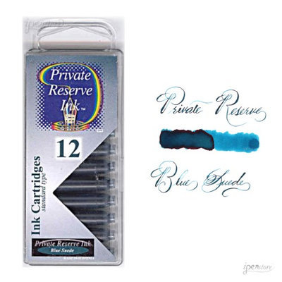 Pack/12 Private Reserve Fountain Pen Ink Cartridges, Blue Suede