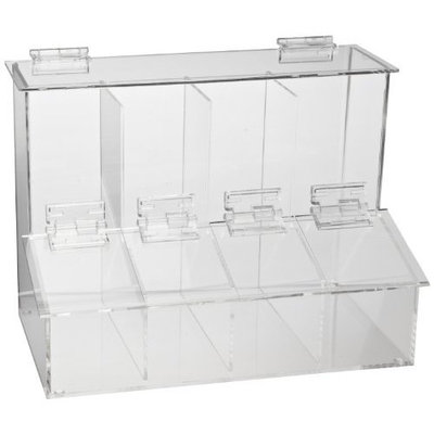 Heathrow Scientific HD23404 Workstation Dispensing 4-Place Compartment Bin, 287mm Length x 170mm Width x 217mm Depth