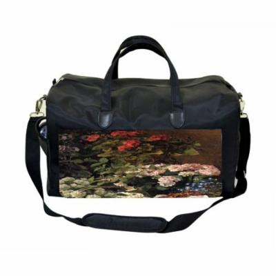 Claude Monet's Spring Flowers Large Black Duffel Style Diaper Baby Bag