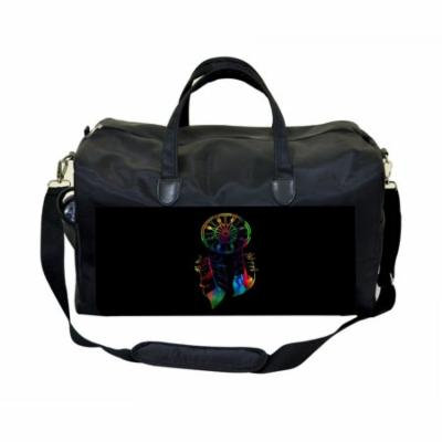 Watercolor Dreamcatcher Large Black Duffel Style Diaper Baby Bag