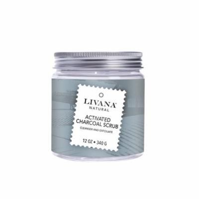 Natural Activated Charcoal Scrub by Livana, Skin Exfoliate, 12oz