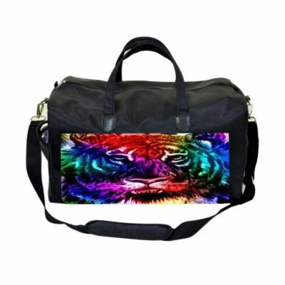 Colorful Tiger Large Black Duffel Style Diaper Baby Bag