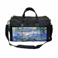 Monet Nympheas Large Black Duffel Style Diaper Baby Bag