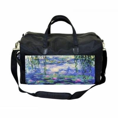 Monet Nympheas Large Black Duffel Style Diaper Baby Bag