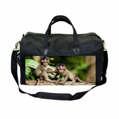 Baby Monkeys Large Black Duffel Style Diaper Baby Bag