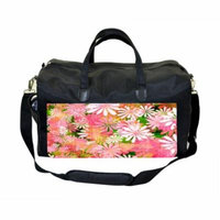 Flower Power Large Black Duffel Style Diaper Baby Bag