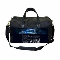 Zodiac Pisces Large Black Duffel Style Diaper Baby Bag