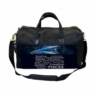 Zodiac Pisces Large Black Duffel Style Diaper Baby Bag