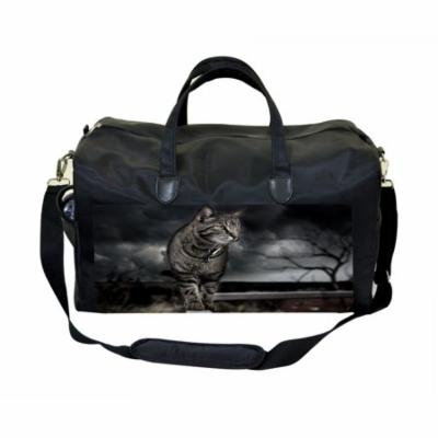 Grey Cat Large Black Duffel Style Diaper Baby Bag