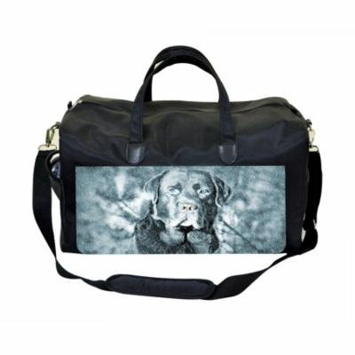 Dog In The Snow Large Black Duffel Style Diaper Baby Bag