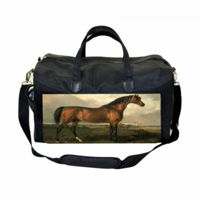 Artist James Ward Horses Painting Large Black Duffel Style Diaper Baby Bag