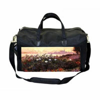 Artist Claude Monet's Argentuile Flowers By the Riverbank Large Black Duffel Style Diaper Baby Bag