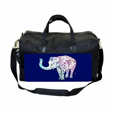 Elephant Art Large Black Duffel Style Diaper Baby Bag