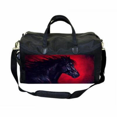 Horse Painting Large Black Duffel Style Diaper Baby Bag
