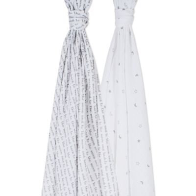Bebe au Lait - Muslin Swaddles 2-Pack (Love and Luna) Accessories Travel