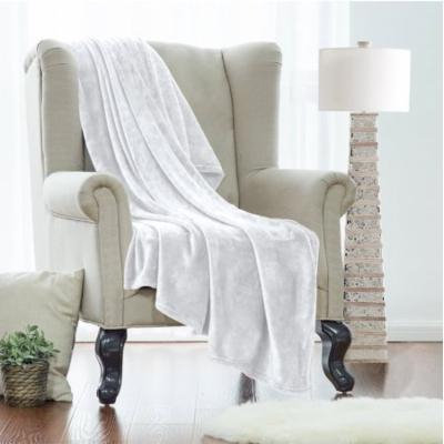 Twin Fleece Super Soft Warm Fuzzy Plush Couch Blanket, Extra Soft Brush Fabric, Lightweight Super Warm Bed Blanket (66-Inch-By-90-Inch) White, By Clara Clark