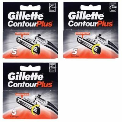 Gillette Contour Plus (same as Atra Plus) Refill Blade Cartridges, 5 Count (Pack of 3) + Makeup Blender Sponge