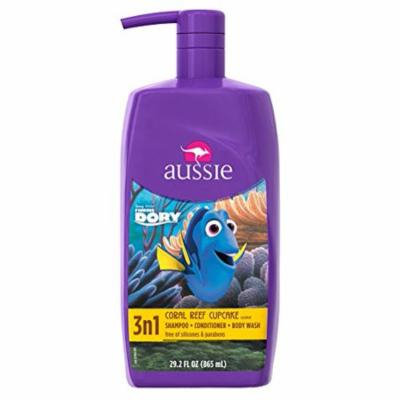 Aussie Kids 3 in 1 Shampoo + Conditioner & Bodywash, Coral Reef Cupcake - Characters May Vary 29.2 oz (Pack of 3)