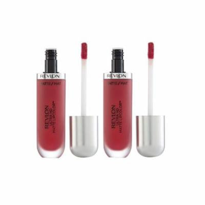 Revlon Ultra HD Matte Lipcolor, Addiction (Pack of 2) + Makeup Blender Sponge