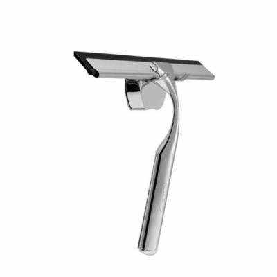 Window Squeegee Stainless Steel Shower Squeegees with Suction Cup Hook Washing Squeegee for Bathroom Mirror Window Glass Cleaning