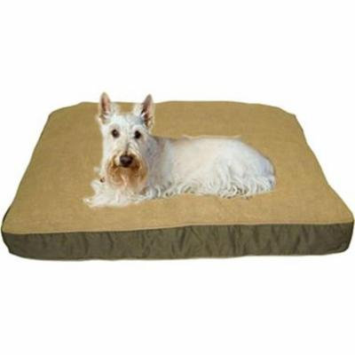 Carolina Pet 012030 Four Season Poly Fill Jamison Pet Bed with Cashmere Berber Top & Contrast Cording - Sage with Khaki Cord, Small