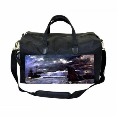 Claude Monet Seascape Night Effect Large Black Duffel Style Diaper Baby Bag