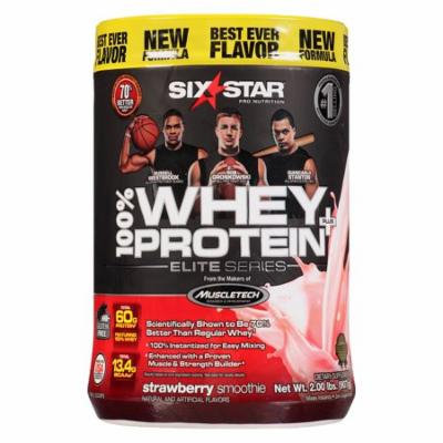 Six Star Elite Series Whey Protein+ Dietary Supplement Powder Strawberry Smoothie2.0 lb(pack of 1)