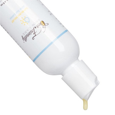 Organic Sunburn Relief & After Sun Lotion By BeeFriendly, Soothing Aloe Vera Gel, Olive Oil, Witch Hazel & Honey as Treatment & Remedy For Damaged, Sun Burned, Peeling Skin For Face, Lips & Body 4 oz