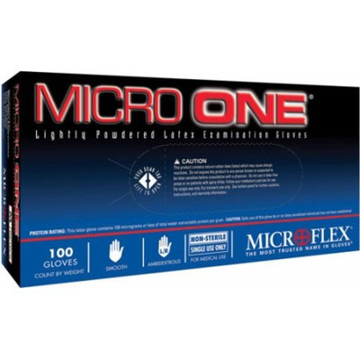 Microflex MO150L Lightly Powdered Micro-One Latex Glove Size Large, 100 Box