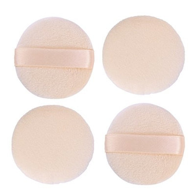 Frcolor 4pcs Face Powder Puff Soft Sponge Professional Loose Cosmetic Round Cotton