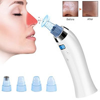 Deep-clean Blackhead Remover Tool, YEVITA Electric Blackhead Vaccum Suction Comedone Extractor Facial Pore Cleanser, Acne Comedo Removal Treatment Skin Microdermabrasion Machine, 1 Set of 4 Tips