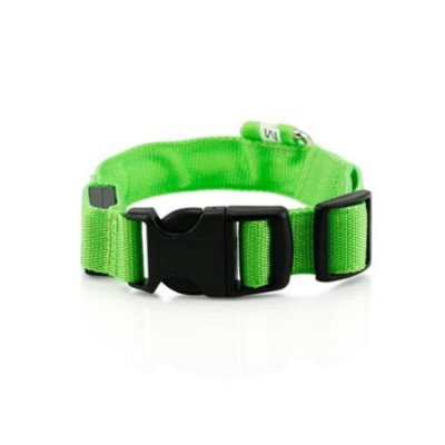 Large LED Lights COLOR Light Up Pet Dog Night Safety Waterproof Nylon Neck Adjustable Collar + Leash Bundle