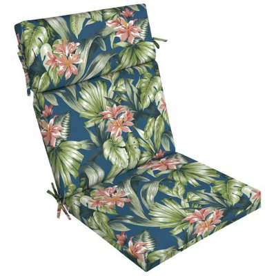 Arden Companies Better Homes and Gardens Outdoor Patio Dining Chair Cushion, Teal Island Tropical