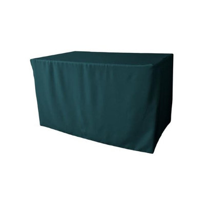 LA Linen TCpop-fit-48x30x30-TealDrkP82 1.8 lbs Polyester Poplin Fitted Tablecloth Dark Teal